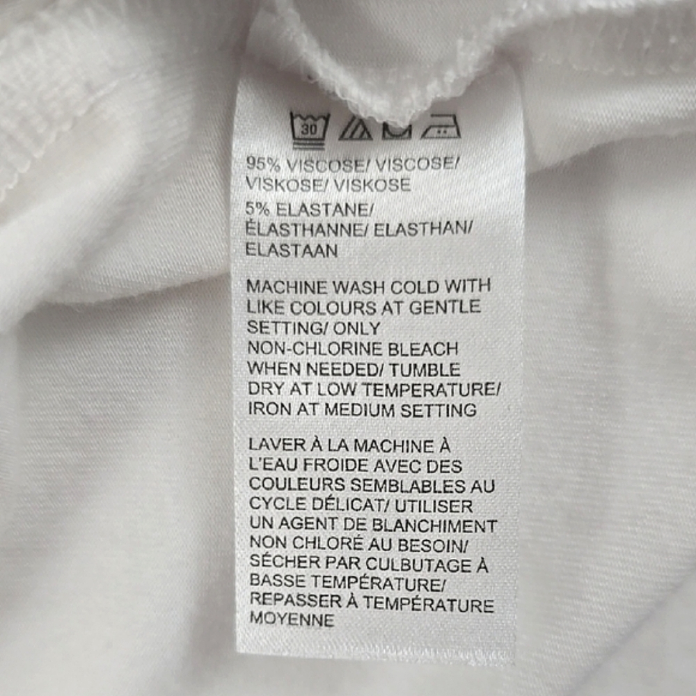 Lord & Taylor Women's White Ruffle Sleeves Top Soft Stretch Viscose Blend Size S - Picture 5 of 10